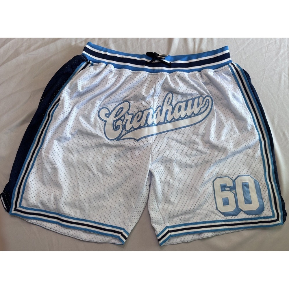Nipsey Hussle Men's Headgear Classics Crenshaw Basketball Shorts White Size XL